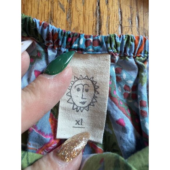 Printfresh Tank Top Womens XL Blue Green Horse Print Organic Cotton Cami Boho - Picture 3 of 5